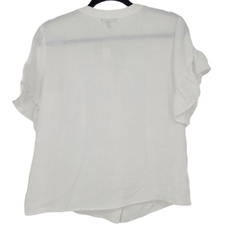 Drew White Flutter Sleeve Button Beverly Shirt - Picture 3 of 6